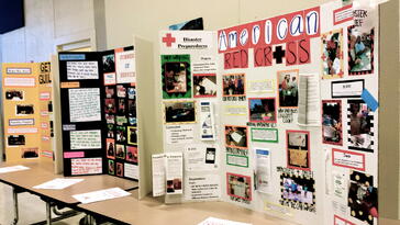 Guilford County students display their service-learning projects. 